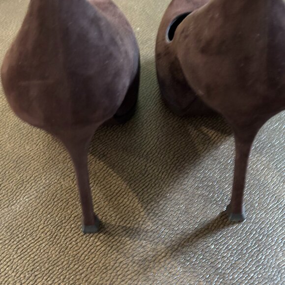 Yves Saint Laurent (YSL) Tribute Brown Suede Pumps - Picture 5 of 12